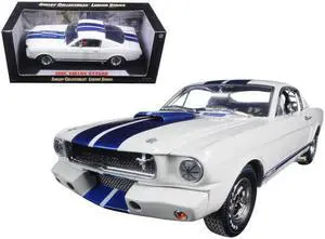 1965 Ford Mustang Shelby GT350R White w/Blue Stripes w/Carroll Shelby's Signature on the Roof 1/18 Shelby Collectibles