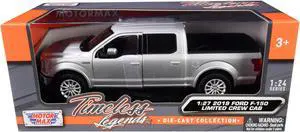 2019 Ford F-150 Limited Crew Cab Pickup Truck Metallic Silver 1/24-1/27 Diecast Model Car by Motormax