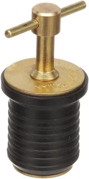 Attwood T-Handle Brass Drain Plug - 1" Diameter