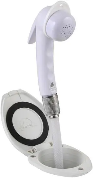 Scandvik Recessed Shower w/6' White Hose - Euro Trigger Sprayer
