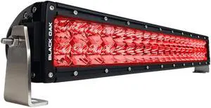 Black Oak Curved Double Row Combo Red Predator Hunting 20" Light Bar - Black