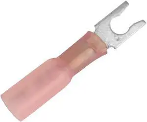 Pacer 22-18 AWG Heat Shrink Spade Terminal - #8 Stud Size - 25 Pack