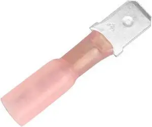 Pacer 22-18 AWG Heat Shrink Male Disconnect - 100 Pack