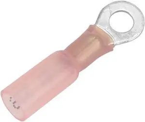 Pacer 22-18 AWG Heat Shrink Ring Terminal - #8 Stud Size - 100 Pack