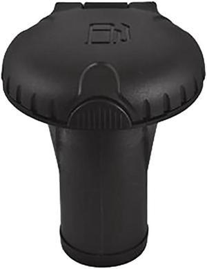Attwood Deck Fills f/Pressure Relief Systems - Straight Body - Scalloped Black Plastic Cap