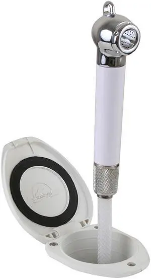 Scandvik Recessed Shower w/6' White Hose - Push-Button
