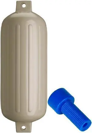 Polyform G-6 Twin Eye Fender 11" x 30" - Sand w/Adapter