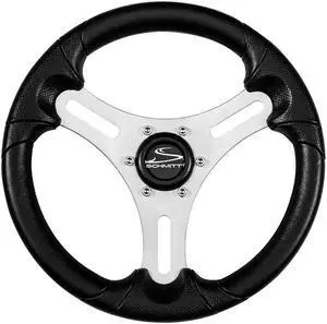 Schmitt Marine Torcello Lite 13" Wheel - Black Polyurethane Wheel w/Silver Spokes & Black Cap- 3/4" Tapered Shaft