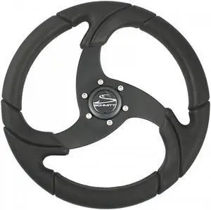 Schmitt Marine Folletto 14.2" Wheel - Black Polyurethane - 3/4" Tapered Shaft w/Black Center Cap