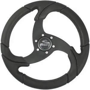 Schmitt Marine Folletto 14.2" Wheel - Black Polished Polyurethane - 3/4" Tapered Shaft w/Black Center Cap
