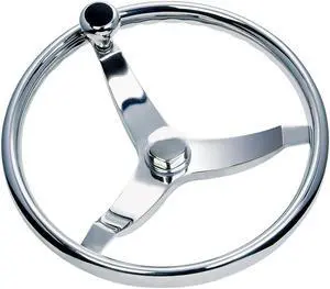 Schmitt Marine Vision FX Model 714 - 13.5" Wheel w/Knob & Finger Grip - 3/4" Tapered Shaft w/Faux Nut - 1/2" & 3/4" Adapters