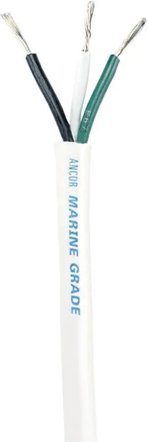 Ancor White Triplex Cable - 12/3 AWG - Round - 250'