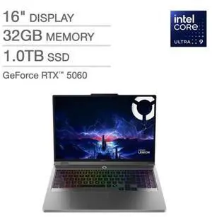 Lenovo Legion 5i 16" Gaming Laptop - Intel Core Ultra 9 275HX - GeForce RTX 5060 - WQXGA (2560x1600) - Windows 11 Home - 32GB RAM - 1TB SSD