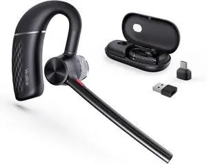 Yealink BH71 Pro Bluetooth Headset with USB-C/A Dongle, Teams Certified, Wireless Earphone for Cell Phone, PC, Laptop, Noise Cancelling Microphone, Adjustable Ear Hook