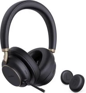 Yealink BH76 Plus UC Wireless Headset for Work, Bluetooth Headsets with Microphone Active Noise Cancelling, Retractable Mic Arm, ANC Business Headsets