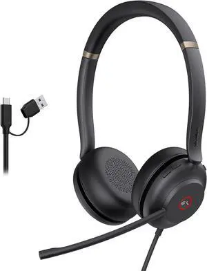 Yealink UH37 USB Headset with Noise Cancelling Microphone, Wired Headset