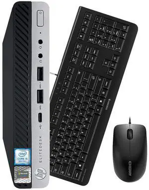 HP EliteDesk 800 G5 Mini Desktop Intel 9th Gen i5-9500T 6-Core, High-Performance Crucial 32GB DDR4 RAM, 2TB NVMe M.2, Windows 11 Pro, Internal WiFi 6 AX210, Cherry Keyboard & Mouse