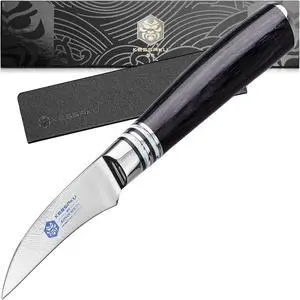 Kessaku 2.75-Inch Bird's Beak Tourne Paring Knife - Ronin Series - Forged High Carbon 7Cr17MoV Stainless Steel - Pakkawood Handle with Blade Guard