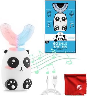 Go Smile Baby BLU Sonic Toothbrush for Kids Panda Bundle with Microfiber Cloth