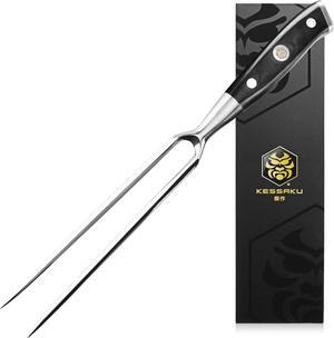 Kessaku Meat Fork - 7 inch - Dynasty Series - Dual-Prong Carving & BBQ Fork - Forged High Carbon Stainless Steel - G10 Garolite Handle