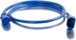 C2G 17504 18 AWG Power Cord - C14 to C13, Blue (6 Feet, 1.82 Meters)