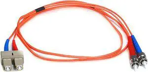 Monoprice Fiber Optic Cable - 1 Meter - Orange | ST to SC, OM1, 62.5/125 Type, Multi Mode, Duplex