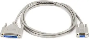 Monoprice Molded Modem Cable - 6 Feet, DB9 Female to DB25 Female