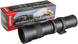 Opteka 420-800mm f/8.3 HD Telephoto Zoom Lens for Canon EOS 90D, 80D, 77D, 70D, 60D, 50D, 7D, 6D, 5D, 5DS, 1DS, T7i, T7s, T7, T6s, T6i, T6, T5i, T5, T4i, T3i, T3, T2i, SL3 and SL2 Digital SLR Cameras Opteka 420-800mm f/8.3 HD Telephoto Zoom Lens for Canon EOS 90D, 80D, 77D, 70D, 60D, 50D, 7D, 6D, 5D, 5DS, 1DS, T7i, T7s, T7, T6s, T6i, T6, T5i, T5, T4i, T3i, T3, T2i, SL3 and SL2 Digital SLR Cameras