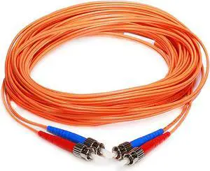 Monoprice Fiber Optic Cable - 10 Meter - Orange | ST to ST, OM1, 62.5/125 Type, Multi Mode, Duplex