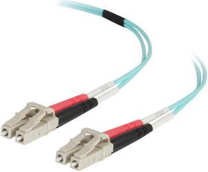 C2G 00999 OM4 Fiber Optic Cable - LC-LC 50/125 Duplex Multimode PVC Fiber Cable, Aqua (9.8 Feet, 3 Meters)