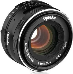 Opteka 50mm f/2.0 HD MC Manual Focus Prime Lens for Olympus Micro 4/3 Mount Digital Cameras