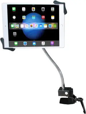 CTA Digital PAD-HGT Heavy-Duty Gooseneck Clamp Stand - Mounting Kit (Clamp, Holder, Flexible Gooseneck) For Tablet - Steel - Screen Size: 7 Inch -13 Inch - Pole Mount, Desk-Mountable
