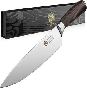 Kessaku 8-Inch Chef Knife - Samurai Series - Forged High Carbon 7Cr17MoV Stainless Steel - Pakkawood Handle with Blade Guard