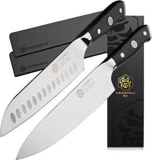 Kessaku 7-Inch Cleaver Butcher Knife & 6-Inch Boning Knife Set - Dynasty  Series - German HC Steel - G10 Full Tang Handle 