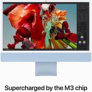 Apple 24" iMac with Apple M3 Chip 8-core CPU 10-core GPU 8GB, 256GB Blue