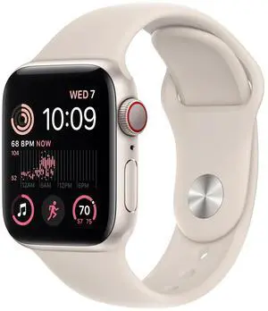Apple Watch SE 2nd Gen GPS + Cell, 40mm Starlight Case Starlight Band S/M