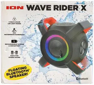 ION Wave Rider X Floating Bluetooth Speaker, Black ION Wave Rider X Floating Bluetooth Speaker, Black