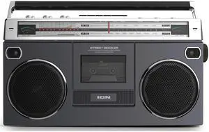 ION Street Rocker Portable 80's Retro-Style Stereo Boombox with High Bass