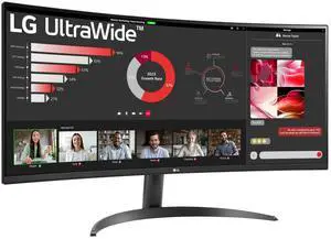 LG UltraWide 34WR50QK-B 34" WQHD Curved Monitor, Black