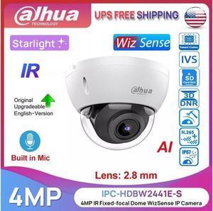 GravaStar 4MP IPC-HDBW2441E-S Dome WizSense SMD Plus Built in MIC POE IP Camera IP67 White 2.8mm lens