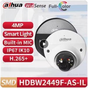 GravaStar 4MP IPC-HDBW2449F-AS-IL Smart Dual Light Dome WizSense IP Camera MIC POE Black