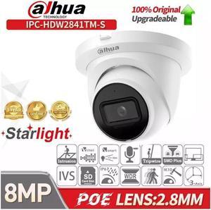 GravaStar 8MP Wizsense Mic Turret IR POE IPC-HDW2841TM-S OEM IP Camera SMD+ H.265+ White 3.6mm lens