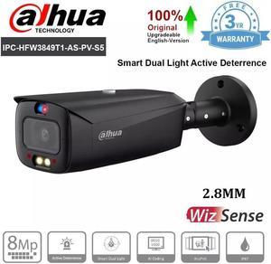 GravaStar IPC-HFW3849T1-AS-PV-S5 8MP Smart Light Bullet WizSense IP Network Camera Black 3.6mm lens