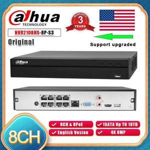 DH 8CH 8PoE 1SATA 4K 8MP Lite Network Video Recorder NVR2108HS-8P-S3 H.265