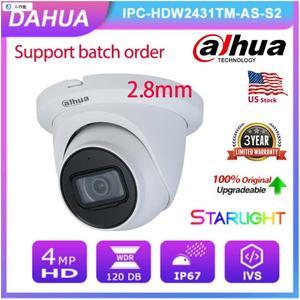 DH Starlight 4MP Built-in Mic IVS IR WDR IPC-HDW2431TM-AS-S2 POE IP Camera 2.8/3.6mm White 3.6mm Lens