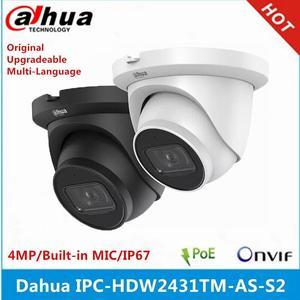 DH IPC-HDW2431TM-AS-S2 4MP PoE IR H.265+ IP67 IK10 Dome Camara Built-in Mic 2.8/3.6mm Black 2.8mm Lens