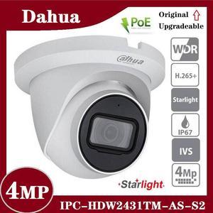 DH Starlight 4MP IPC-HDW2431TM-AS-S2 MIC Turret POE IVS IP Camera WDR 2.8/3.6mm White 3.6mm Lens