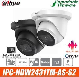 DH Original IPC-HDW2431TM-AS-S2 4MP POE Built in MIC Starlight IP Camera 2.8/3.6mm