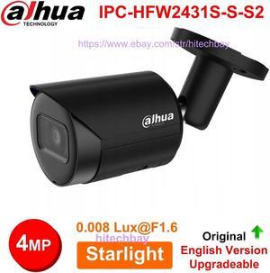 DH 4MP Starlight IPC-HFW2431S-S-S2 Bullet Black POE Security IP Camera Black 3.6mm