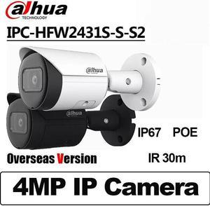 DH IPC-HFW2431S-S-S2 4MP Starlight Bullet IP Camera H.265+ WDR IP67 PoE  Black 2.8mm Lens